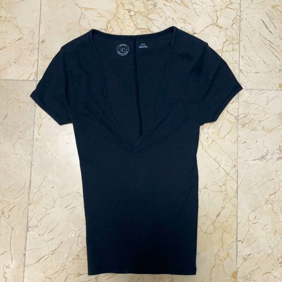 urban outfitters ribbed v-neck top - Picture 1 of 2